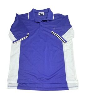 Tonix Polo Shirt Mens Large Crown Royal Embroidered Purple White Technofine